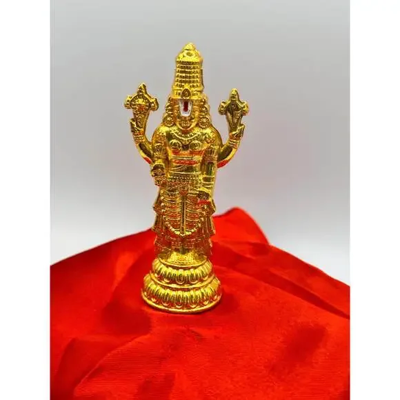 Pure German Silver Idols- Gold finish, Balaji/Perumal - Picture 2 of 3